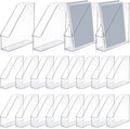 20 Pcs Clear Acrylic Magazine File Holder Plastic Desk Organizer with Handle Basics Vertical Magazine Rack Desk Folder Document Storage Organizer for Home Office School Work Study Desktop Supplies