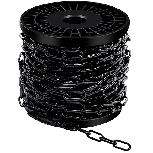 33 ft 1/8" Metal Hanging Chains Fixture Chain Decorative Chain Light Duty Chain Utility Chains for Hanging Plants, Basket, Light Fixture, Chandelier, Lamp (3mm 33ft)