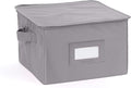Covermates Keepsakes Zip-Top Storage Box Set, 3 Pack Heavy Duty Polyester Organizer Bins, Stackable Design, ID Window, Reinforced Handles, Closet Home Storage, Graphite