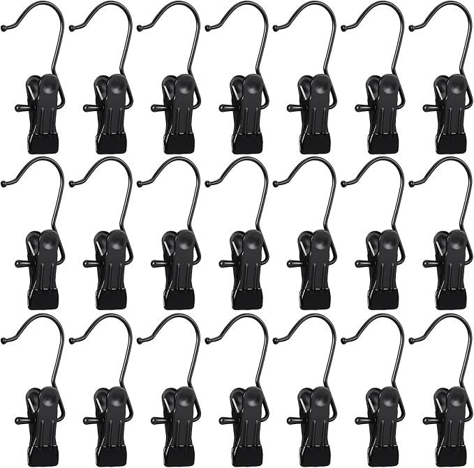 Hotop 36 Pieces Boot Hanger Clips for Closet, Laundry Hanging Hooks Heavy Duty Clips Boot Holder Portable Single Hooks Space Saving for Pants Jeans Clothes Hats Tall Towels (Black)