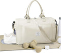 Gym Bag for Women Men Duffle Bags for Travel with Shoe Compartment Shoulder Weekender Overnight Carry on Tote Bags for Airplane Beach Bag Workout Yoga Sport Swimming Cream White