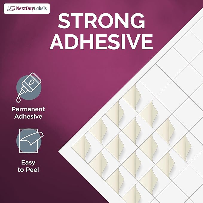 NextDayLabels 1x1 Inch Square Stickers White Blank Labels for Laser Inkjet Printer - 80 Per Sheet Self-Adhesive Color Coding Inventory Barcode Made in USA - 8,000 Labels