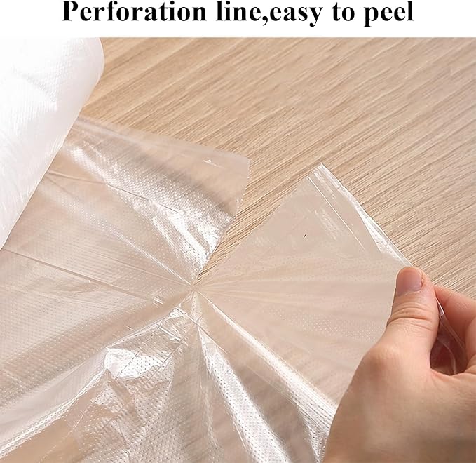8 Rolls Plastic Produce Bags for Groceries,40x50cm(16x20in) Durable Clear Food Storage Bags for Bread,Fruits,Vegetables,Shopping Poly Packing Bag