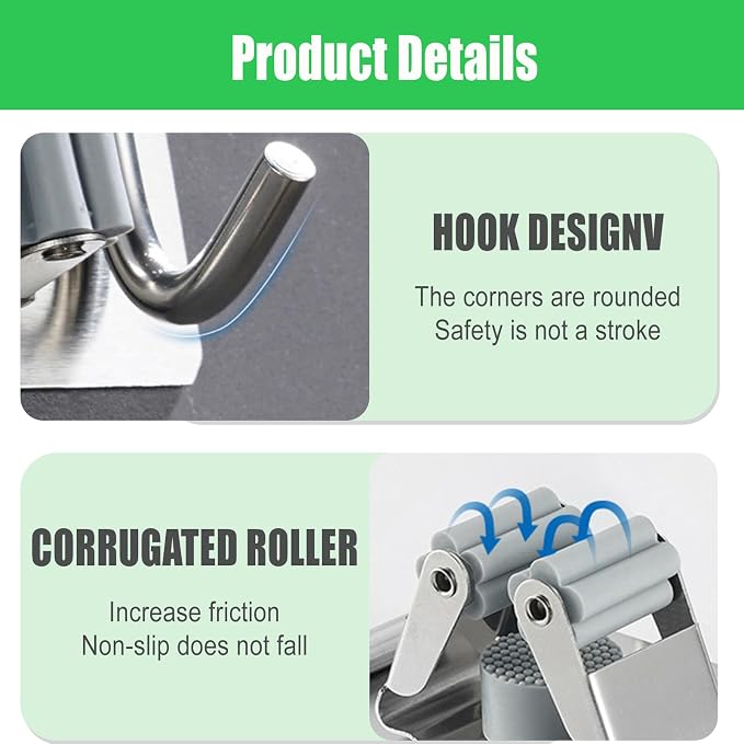 Mop and Broom Holder Hanger Wall Mount,Command Broom Holder Self Adhesive