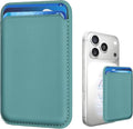Magnetic Wallet Phone Card Holder for Phone Case with Mag-Safe, Stronger Magnetic RFID Leather Phone Wallet Stick on Series of iPhone 17/16/15/14/13/12 and Pro/Promax, Sage Green