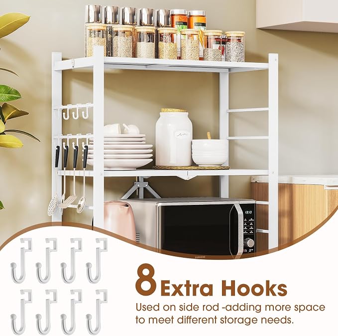 Fenbeli Foldable Shelves with Wheels - 4 Tier Folding Shelf, Collapsible No Assembly Metal Shelving Unit, Origami Storage Shelves & Rolling Storage Rack with 8 Hooks for Kitchen Pantry Garage
