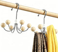 360° Swivel Hoodie Hangers with 6 Cedar Balls, Closet Organiser for Bras, Scarves, Belts, Purses & Accessories Storage-Apricot (2 Pack)
