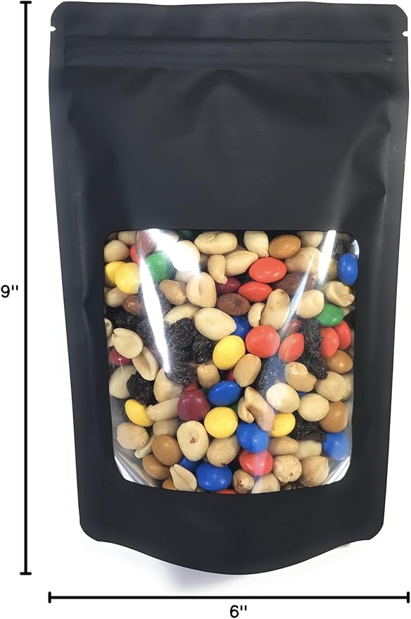 50 Pack Resealable Mylar 4 Mil Thick Smell Proof Bags 6” x 9” x 3” Stand Up Zip Seal Foil Pouch. Ultra-Clear Window Not Frosted. Food Grade. Travel, Storage and Display ROYPACK