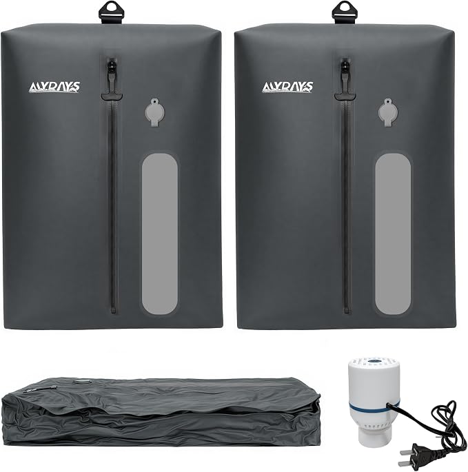 MYDAYS Vacuum Bag for Travel, Professional IPX8 Waterproof Reusable Vacuum Compression Bags for Travel Suitcases, Durable Space Saver Bag(2 PACK,With Pump)