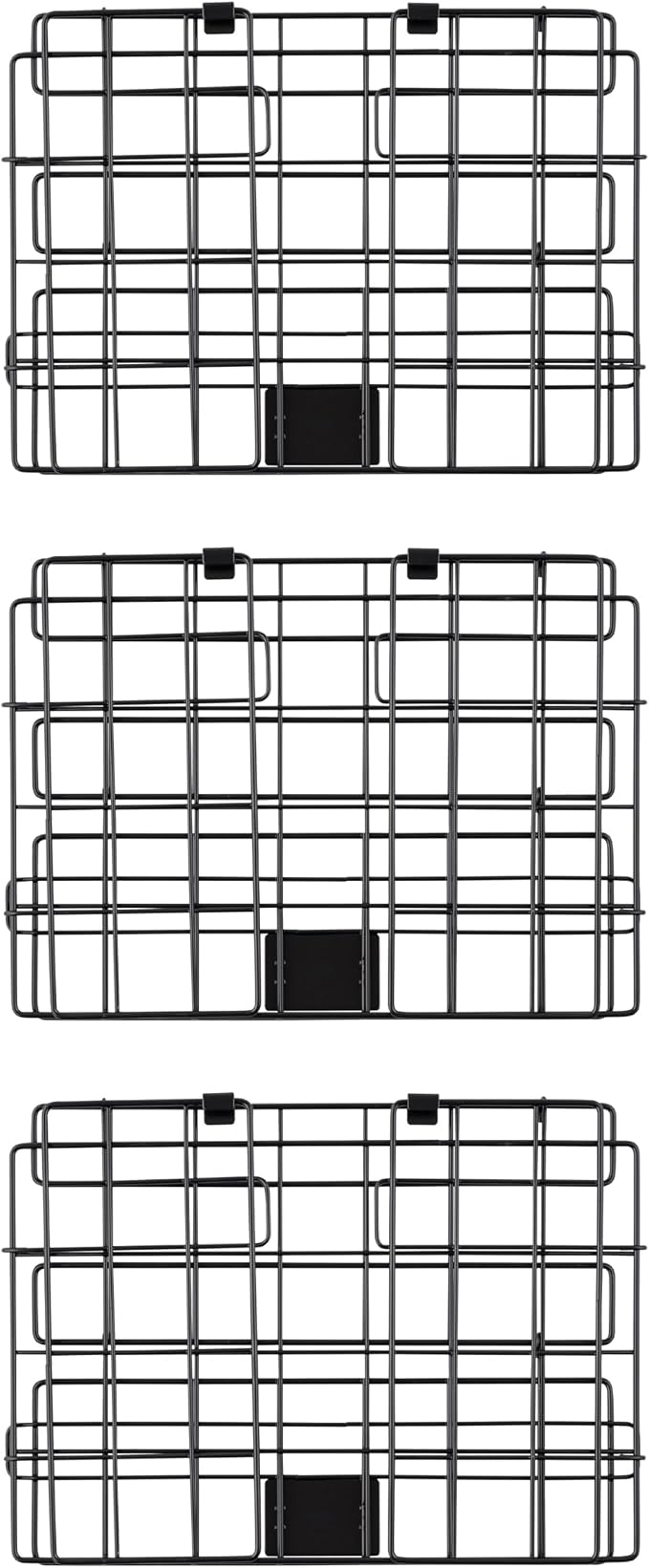 IRIS USA Over The Door Organizer, 3 Pack, Hanging or Wall Mount Wire Basket | Spice Rack Bathroom Cabinet Closet Laundry Pantry Door Organizer, Wall Baskets, Durable Easy Assembly