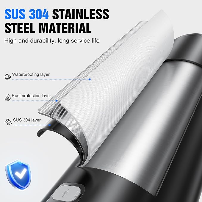 Fantictas Touchless Foaming Soap Dispenser, Stainless Steel Automatic Foam Soap Dispenser, USB-C Rechargeable Sensor Pump with 3 Adjustable Levels, 11.5 oz for Bathroom & Kitchen