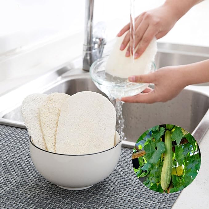 Best Kitchen Natural Loofah Sponge Scrubber£¬Portable Household Kitchen Cleaning Scouring