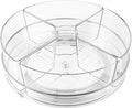 Lazy Susan Organizer, 9 inch Rotating Storage Organizer with 4 Removable-Bins,Turntable Organizer for Fridge, Kitchen, Vanity, Cabinet