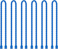 6 PCS 12-Inch Silicone Cable Ties Dia 5mm Reusable Steel-Core Rubber Twist Ties Bendable Cable Ties for Bundling and Holding, All Purpose Cord Tie for Indoor and Outdoor (Blue)