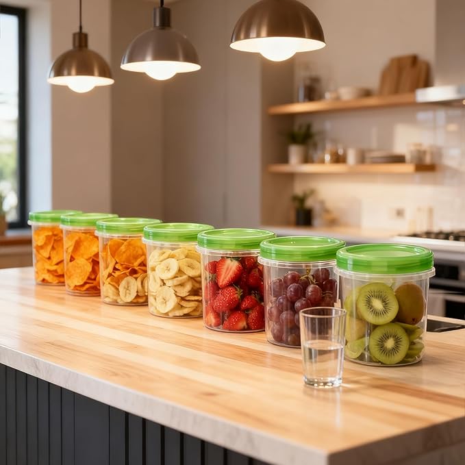 Airtight Food Storage Containers, 6 Pack 32 Oz, Leakproof, BPA-Free, Stackable Kitchen & Pantry Organizers for Dry Food, Meal Prep, Snacks, Leftovers, Microwave, Dishwasher and Freezer Safe