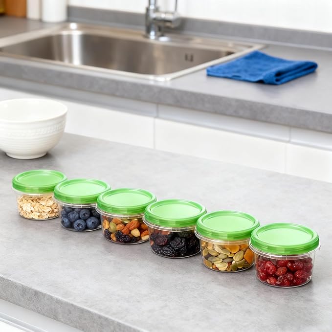 Airtight Food Storage Containers,10 Pack 2 Oz, Leakproof, BPA-Free, Stackable Kitchen & Pantry Organizers for Dry Food, Meal Prep, Snacks, Leftovers, Microwave, Dishwasher and Freezer Safe