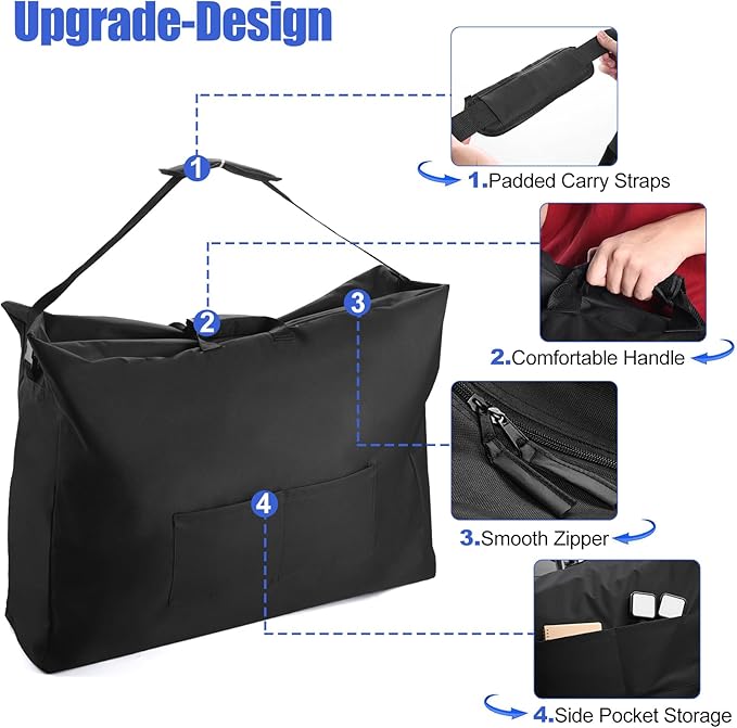 Upgraded Rollator Travel Bag, 840D Extra-Large Wheelchair Travel Bag, Carry Bags with Padded Straps for Folding Rollator Walkers, Transport Chairs, Car and Airplane TSA Traveling (37”L X 29”H X 14”W)