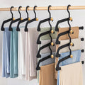 Hangers for Pants 20-Pack, Space Saving Closet Organizer for Jeans Slacks,Non-Slip Hanger for Leggings,Jeans, Slacks, Scarves (Black)