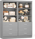 Aheaplus 47.2" Closet Drawers System, 3.94FT Wood Closet Organizer System with 3 Drawers, Modular Small Walk-in Closets Storage Unit, Set of 2, Grey (47.2" L x 13.8" W x 71" H)