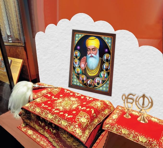 Lord Sikh Guru poster print with frame for Home Decor and Gifting Purpose (229-2)