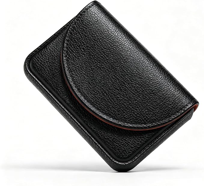 Business Card Holder，PU Leather Business Card Case Wallet Black | Pocket Travel Name Card Case for Men and Women Gift，Portable Magnetic Business Card Carrier for Purse