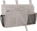 Surblue Bedside Caddy Hanging Bed Organizer Storage Bag Pocket for Bunk and Hospital Beds, College Dorm Rooms Baby Bed Rails,Camp (8 Pockets),Gray