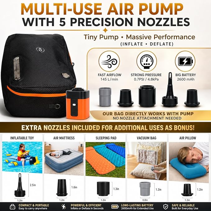 40L Premium Travel Vacuum Bags with Pump, 270° Open Carry on Suitcase Compression Bags for Luggage, Reusable TPU Zipper Seal, Vacuum Bags for Travel with Pump, 2 Pack Compression Kit, Straps & Tracker