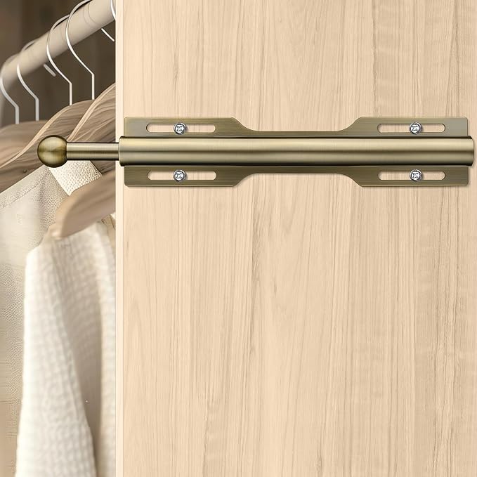 12" Valet Rod for Closet Pull Out (1 Pack, Antique Brass)