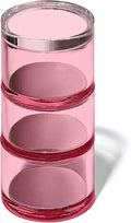 OfficeGoods 3-Tier Stackable Acrylic Holder- Stylish Desk Organizer and Storage for Office or Home – Transparent Round Design, Pink with Silver Metal Base