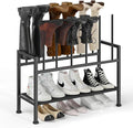 DIMJ Free Standing Shoe Racks - 3-Tier Boot Rack, Black Metal Storage Organizer for Tall Boots, Sneakers, Closet Organizer, Multiuse Shoe Rack, Fits 6 Pairs