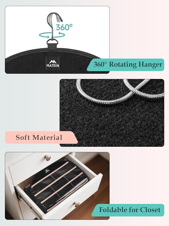 MATEIN Hanging Jewelry Organizer with Removable Zipper Jewelry Pouches | Tangle-Free Necklace Hanger, Metal Hook for Closet, Dual-Sided Design, Earring Storage, Bracelet Ring Holder, Over the Door
