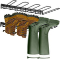 Boot Rack - 4 Pair Wader Hangers Wall Mount Boot Organizer for Tall Boots, Heavy Duty Boot Hangers Holder Sturdy Metal Wall Mounted Shoe Rack for Garage Mudroom Closet Entryway Black 2 Pack