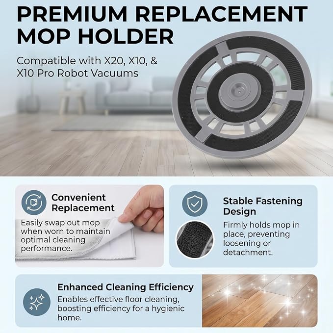 Robot Vacuum Cleaner Rag Holder, Mop Holder for X20 X10 X10pro with Structure Replacement Vacuum Cleaner Mop Mount PlateEnhance Efficiency for Robot Vacuum Cleaner