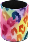 Leather Pen Holder for Desk, Colorful Leopard Print Pencil Cup Pen Organizer Makeup Brush Holder for Office Home Kids Countertop Desk Accessory Storage
