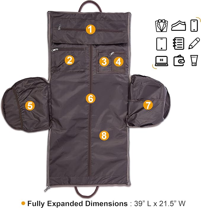 seyfocnia Convertible Travel Garment Bag,Carry on Garment Duffel Bag for Men Women - 2 in 1 Hanging Suitcase Suit Business Travel Bag