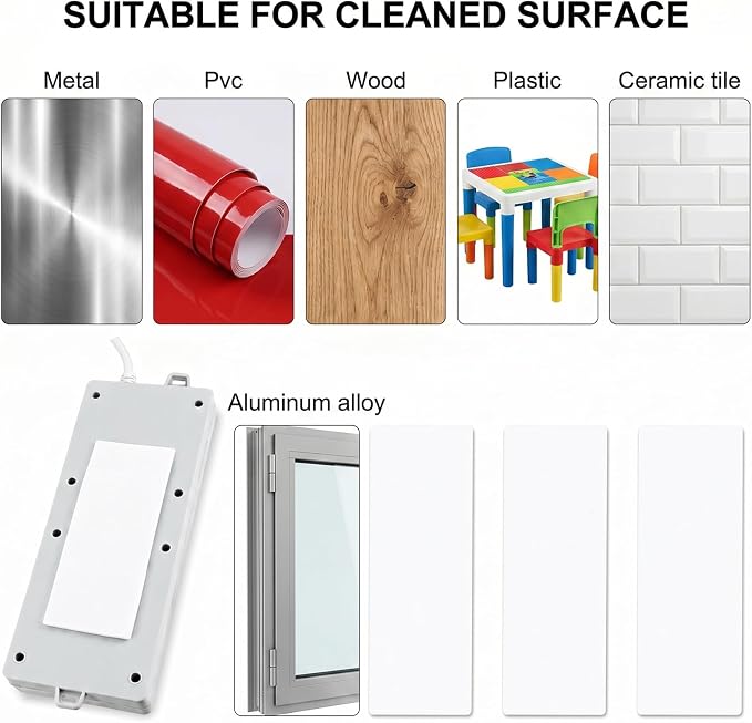 10 Pcs Self Adhesive Power Strip Holder 3.93'' x 1.57'' Punch Free Mounting Strips for Power Strip Wall Mounted Protector Wall-Mount Tape Wall Socket Holder for Home Kitchen Office
