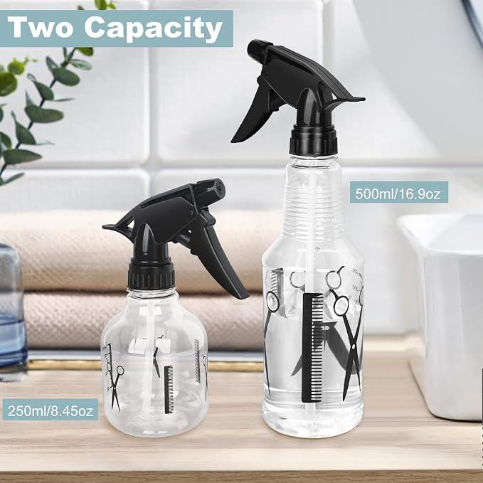 Avenoir Adjustable Mister Spray Bottle 250ml & 500ml | Adjustable Nozzle for Fine or Strong Mist. Great for Hair, Plants, and Home Cleaning. Durable, Leak-Proof, Easy to Use