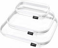 YQBRAO Clear Hard Shell Organizer Cases, Multi-Size (L, M & S), 3-Pack | 1.2 mm clear PET organizers in three sizes for toiletries, cosmetics, electronics, travel items, and everyday storage