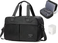 Vacuum Travel Bag with Air Pump Expandable Seal Compression Personal Item Carry on Bags for Airlines Travel Duffle Bags for Women Weekender Overnight Bag Sports Gym Tote Bag Black