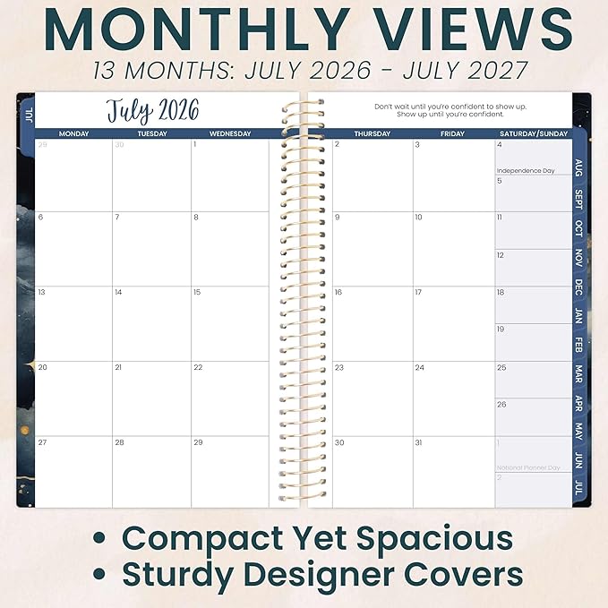 bloom daily planners 2026-2027 Academic Year Pocket Planner (July 2026 - July 2027) 13 Months - SMALL 4” x 6” Weekly Monthly Agenda Organizer & Calendar Book - Midnight Sky