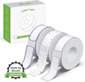 NELKO P21 Genuine Adhesive Pattern with Border 2.0 Label Paper, 3 Roll | Easy to Peel, BPA-Free, Strong Adhesion, Water-Resistant & Oil-Proof, Great for School, Office, Home, Kitchen, Black on White