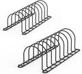 JAQ Pan Organizer Rack for Cabinet, Pot Lid Holder & Baking Sheet Organizer, Plate and Cutting Board Rack for Kitchen Countertop or Cabinet (2 Pack, Black)