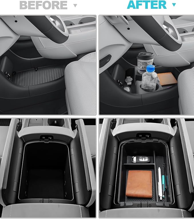CDEFG 3Pcs Center Console Organizers for 2026 Hyundai Palisade, for 2026 Hyundai Palisade Accessories Middle Console Dual Organizers Armrest Storage Box & Lower Console Tray(Only for Split Armrest)