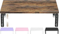 ECOLOVI Adjustable Wood Computer Monitor Stand Riser, Office Desk Organizer and Accessories for Monitor, Laptop, PC, Printer, Office Desk Accessories Workspace Organizer for Home Office Supplies, Brown