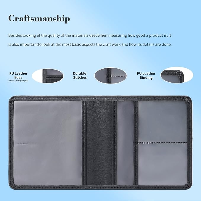 TILDOSAC Car Registration & Insurance Card Holder Leather Auto Glove Box Organizer Document Wallet with Magnetic Shut (Black, Small) | Leather, Auto Glove Box Organizer, Document Wallet, Magnetic Shut