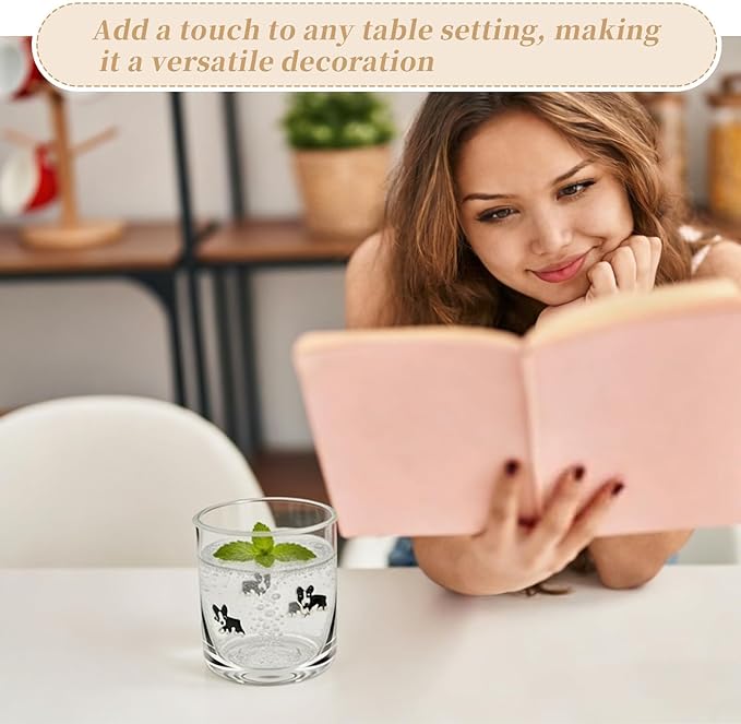 14 Ounce Icon Juice Glasses, Aesthetic Cocktail & Old Fashioned Drinking Glasses, Iconic Clear Glass Cups for Women, Sister, Friend & Party Gifts (Black)