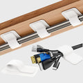 Cable Management Under Desk, 【Up to 15 Cord】【Enhanced Wire Holder】 Reusable Cord Organizer Holder, Adjustable Hook and Loop Cable Ties, Wire Clips Under Table Hider, 20 Pair(White)