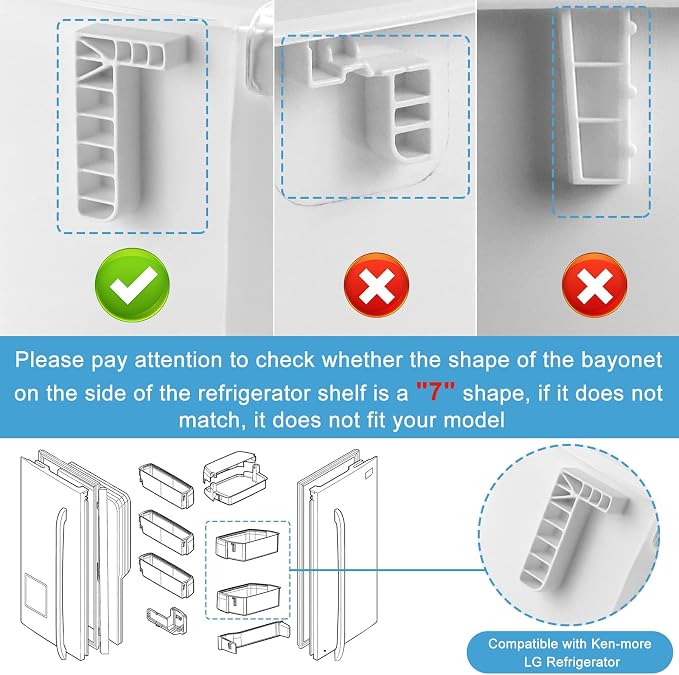 Fits for kenmore Elite Refrigerator Parts By AMI PARTS- AAP73252202 AAP73252209 Refrigerator Door Bin for L.G Refrigerator LFX31925ST LFXC24726S LFX25991ST (Right, 2 Pack)