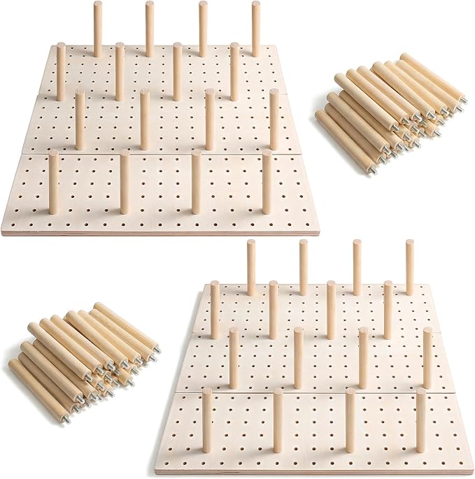 6 Pcs Wood Pegboard Drawer Organizer with 48 Pegs, 17.1 × 5.7 Inch Wooden Drawer Pegboard Organizer Adjustable Wood Peg Board Drawers Organizers for Kitchen, Plates, Cookware, Food Containers
