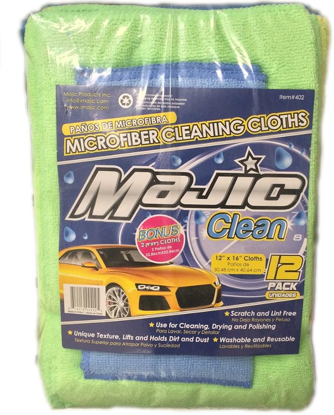 Majic 12 PCS Microfiber Cleaning Cloth 12"x16"